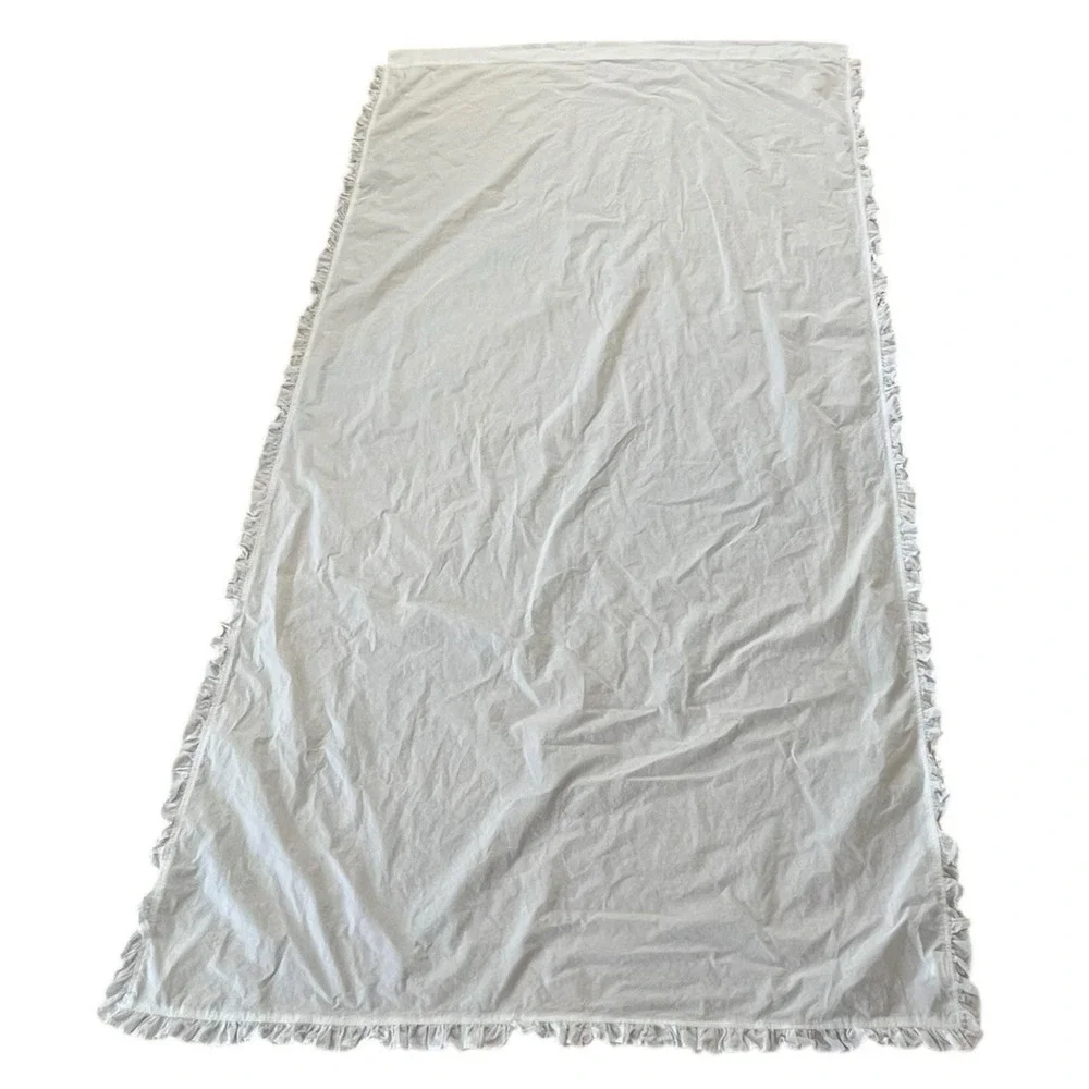 2x‎ Restoration Hardware Baby & Child White Ruffle Curtain Panel 94x50 Set of 2